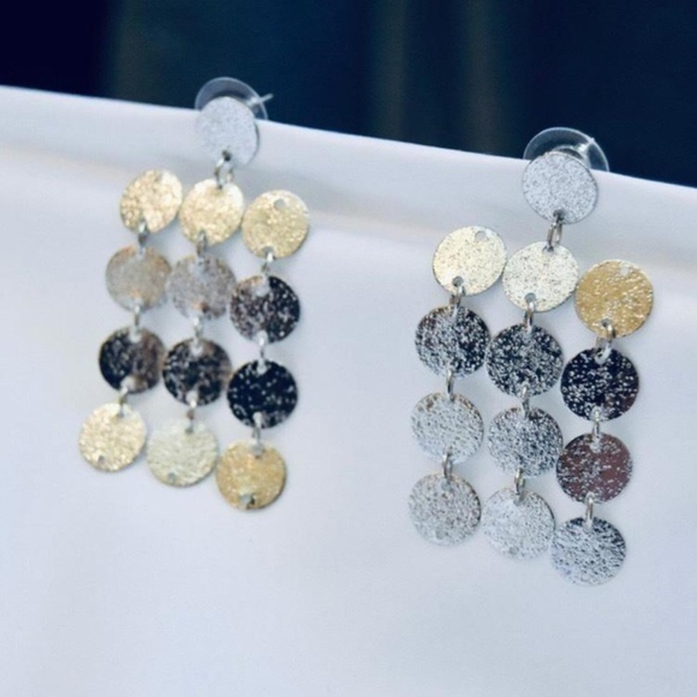 Tier Drop Disc Earrings